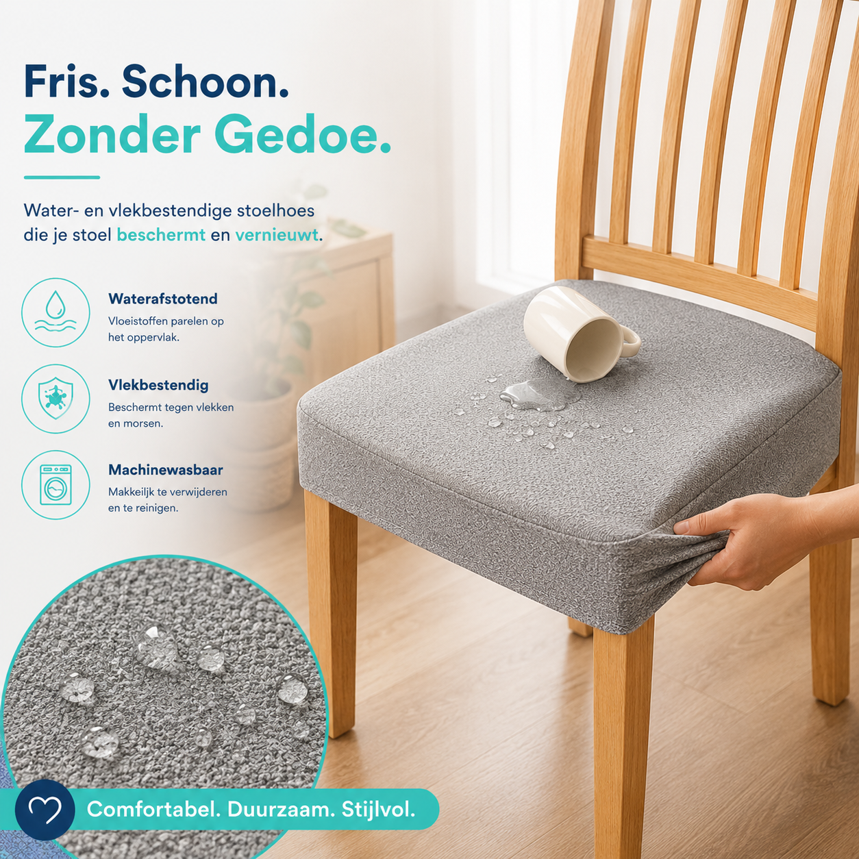SitPure - Waterafstotende Stretch Stoelhoezen