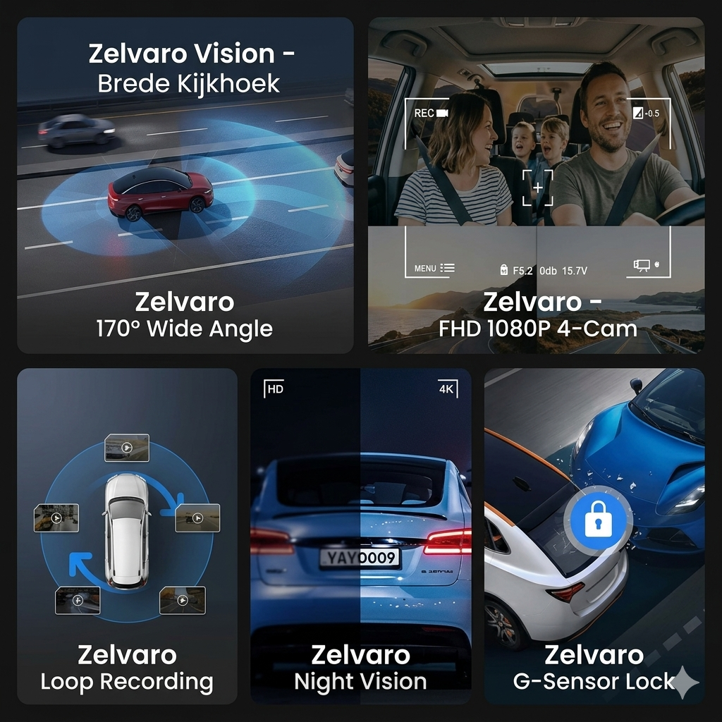 GuardianDrive - 360° Ultra HD 4-Way Dashcam